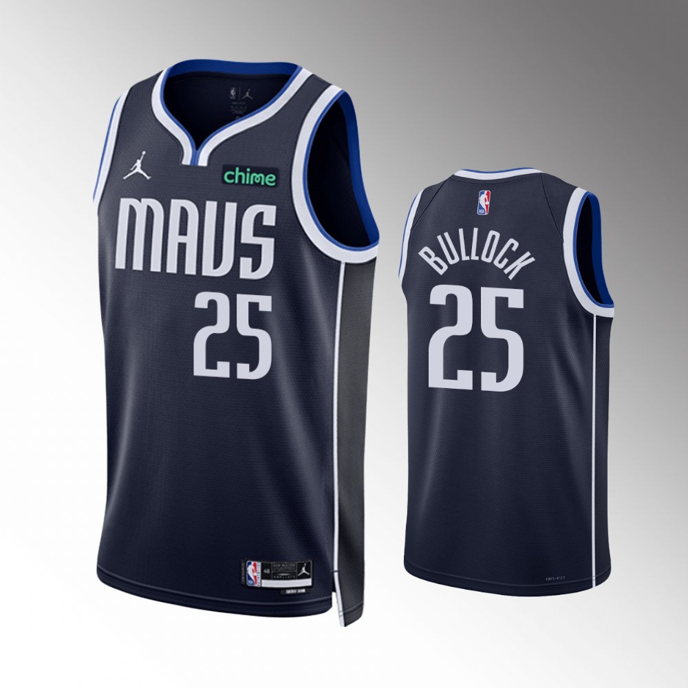 Men's Dallas Mavericks #25 Reggie Bullock Navy Statement Edition Stitched Basketball Jersey Men's Dallas Mavericks #25 Reggie Bullock Navy Statement Edition Stitched Basketball Jersey